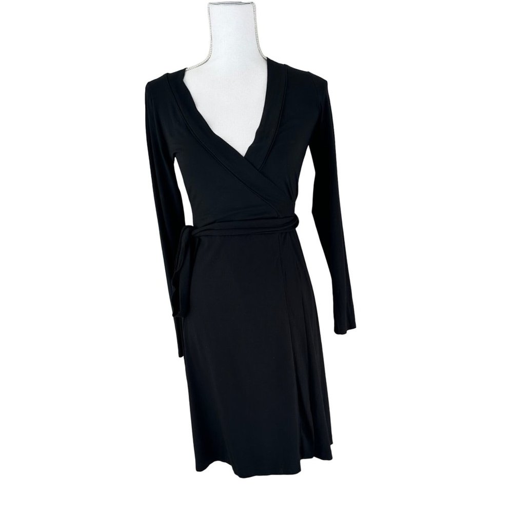 Banana Republic Size XS Long Sleeve Black Wrap Dress